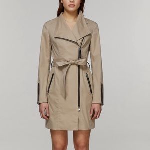 Mackage Trench Coat with Leather Accents